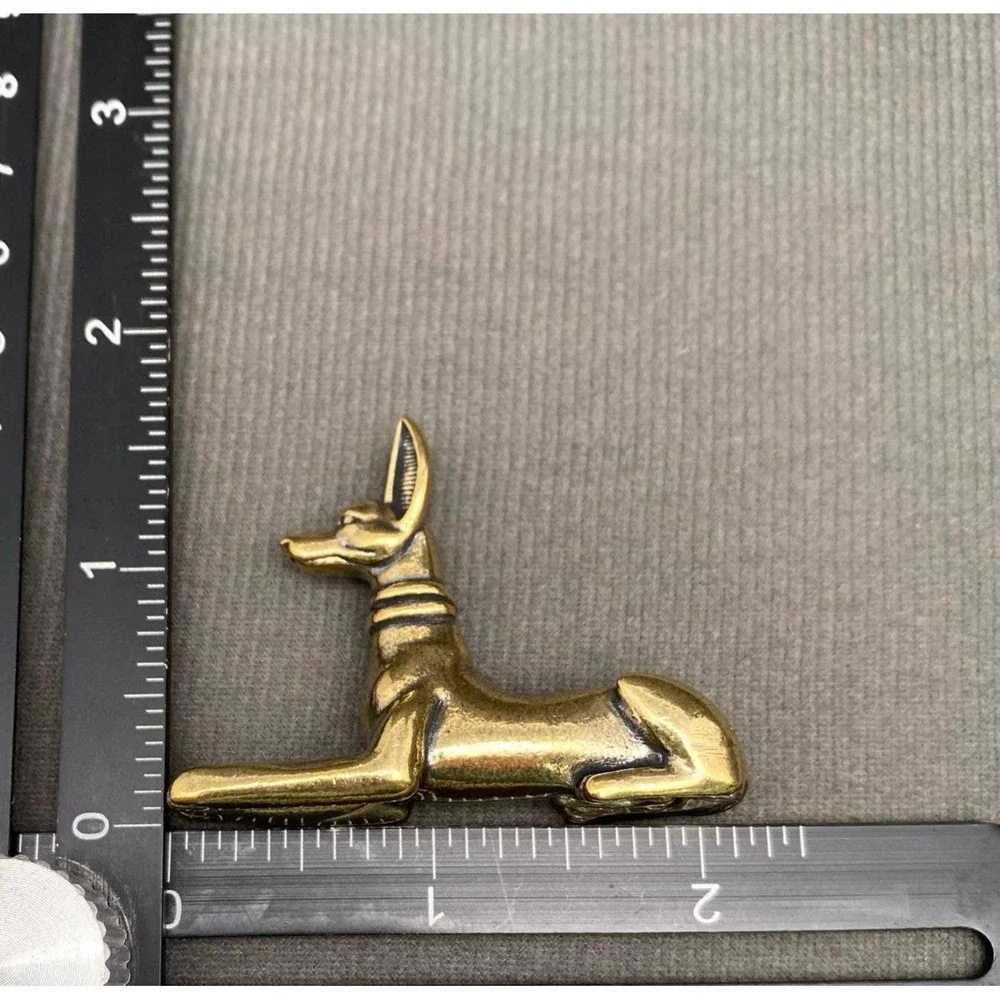 Brass Anubis Figurine Egyptian Jackal God Statue Ancient Egypt Altar Decor